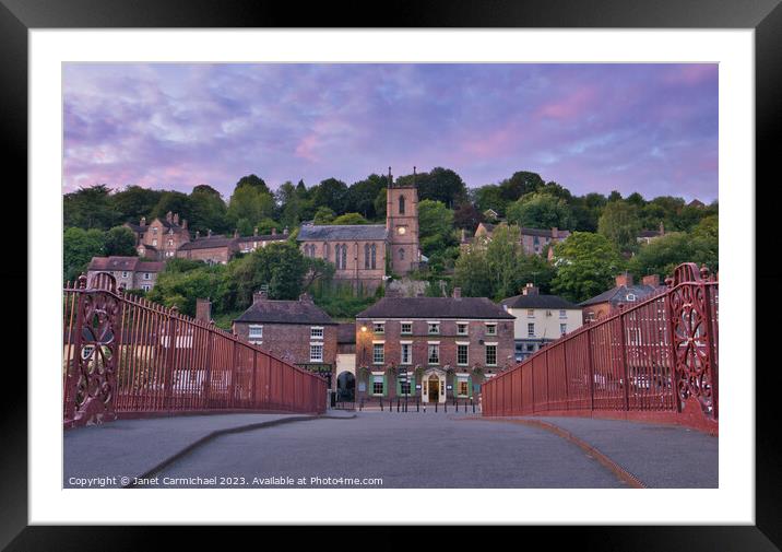 The Town of Ironbridge Framed Mounted Print by Janet Carmichael