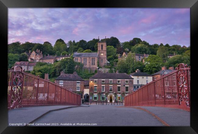The Town of Ironbridge Framed Print by Janet Carmichael