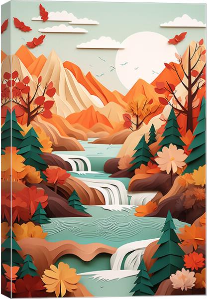 Autumn Mountain Range   Canvas Print by CC Designs