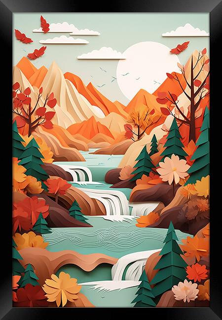 Autumn Mountain Range   Framed Print by CC Designs