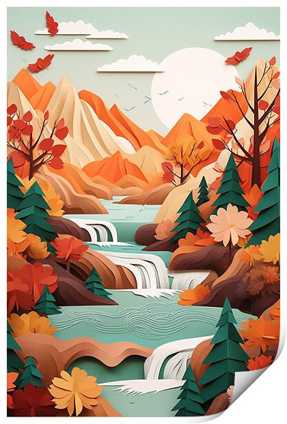 Autumn Mountain Range   Print by CC Designs