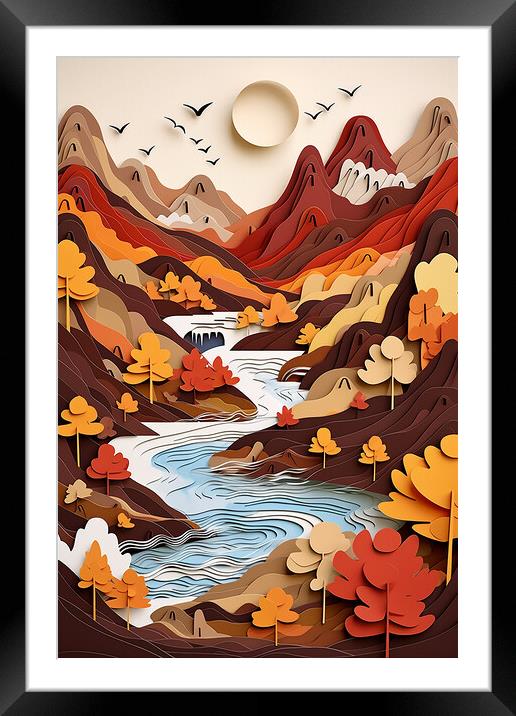 The River Runs though it  Framed Mounted Print by CC Designs