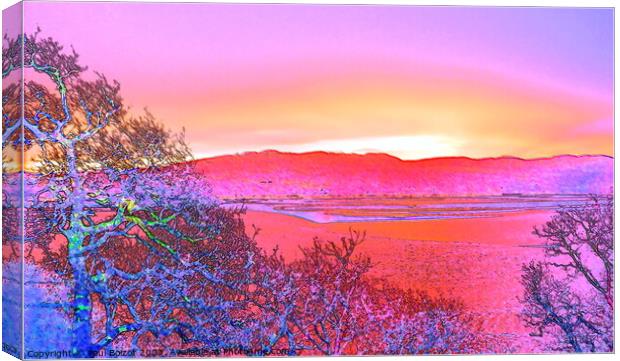 Dawn at Portmeirion 6, pastel sketch effect Canvas Print by Paul Boizot