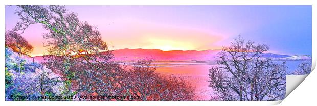 Dawn at Portmeirion 7, pastel sketch effect Print by Paul Boizot