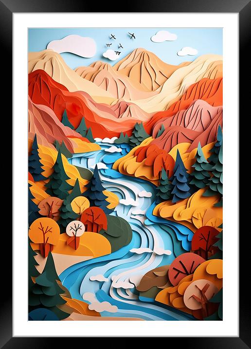 Abstract mountain ranges  Framed Mounted Print by CC Designs