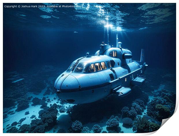 Underwater Submarine Print by Joshua Hark