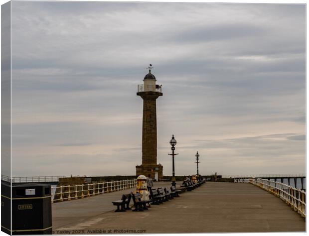 Whitby East Pier Canvas Print by Chris Yaxley