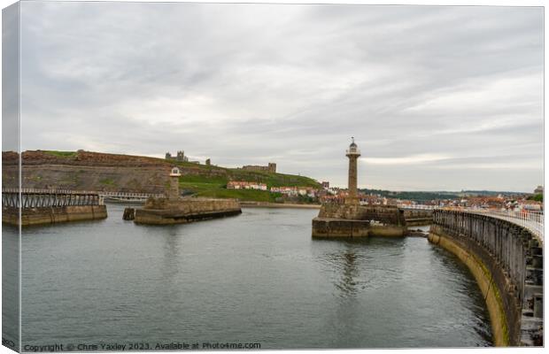 The entrance to Whitby harbour Canvas Print by Chris Yaxley