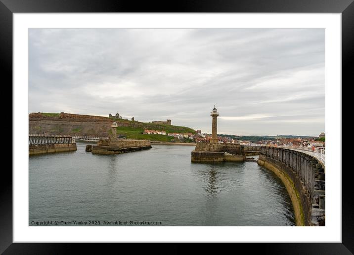 The entrance to Whitby harbour Framed Mounted Print by Chris Yaxley