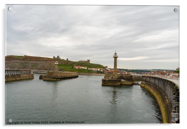 The entrance to Whitby harbour Acrylic by Chris Yaxley
