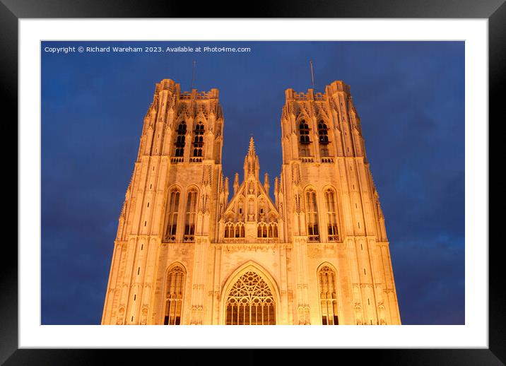 Brussels Belgium Cathedral. Framed Mounted Print by Richard Wareham