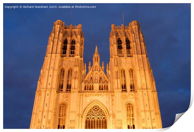 Brussels Belgium Cathedral. Print by Richard Wareham