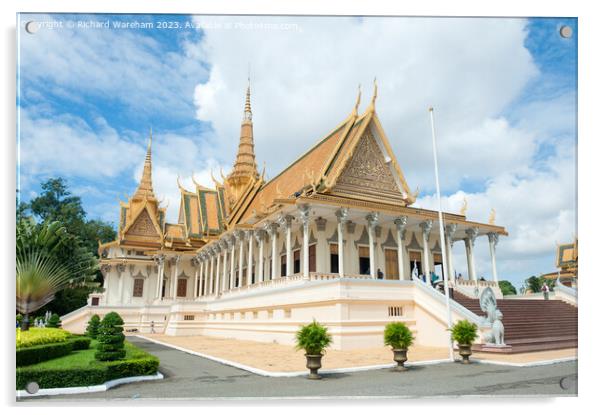 Phnom Penh Cambodia Silver pagoda. Acrylic by Richard Wareham