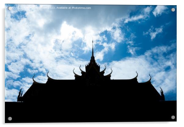 Phnom Penh Cambodia Silver pagoda. Acrylic by Richard Wareham