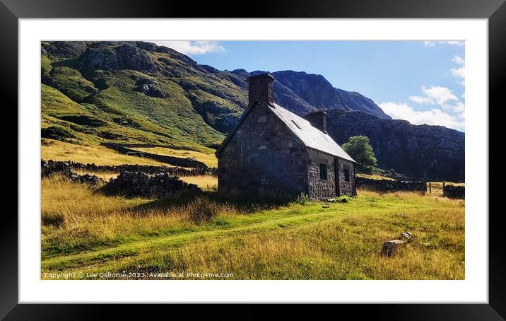 Glendhu Bothy, Highlands, Scotland Framed Mounted Print by Lee Osborne