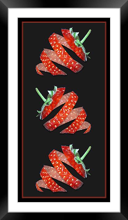 Strawberry Peel Framed Mounted Print by Alice Gosling