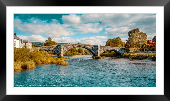 Conwy's Eye-Catching Llanrwst Bridge Framed Mounted Print by Mike Shields