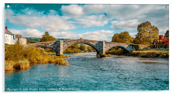 Conwy's Eye-Catching Llanrwst Bridge Acrylic by Mike Shields