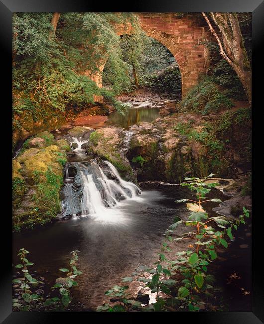 Stunning Arbirlot Waterfall in Scotland Framed Print by DAVID FRANCIS