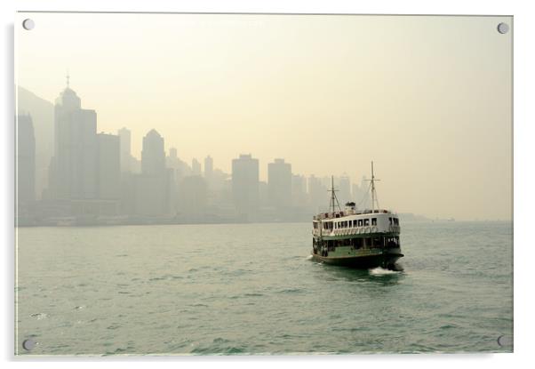Hong Kong Ferry Acrylic by Richard Wareham