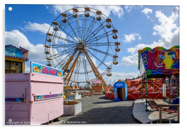 Bridlington amusement park Acrylic by Darrell Evans