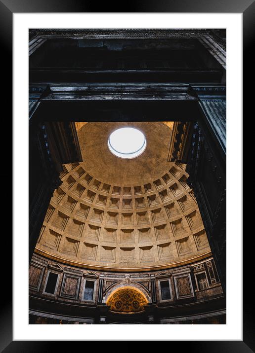 The Pantheon Temple In Rome Framed Mounted Print by Artur Bogacki