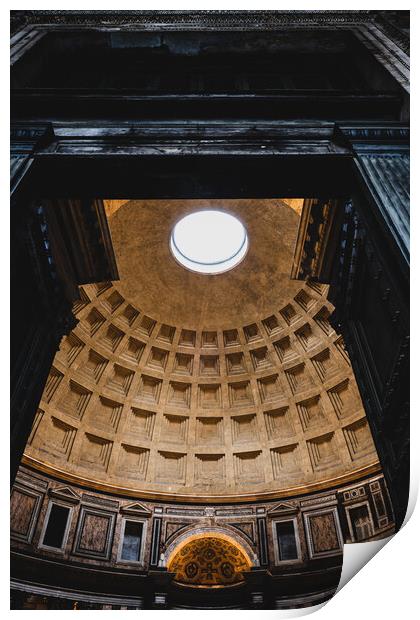 The Pantheon Temple In Rome Print by Artur Bogacki