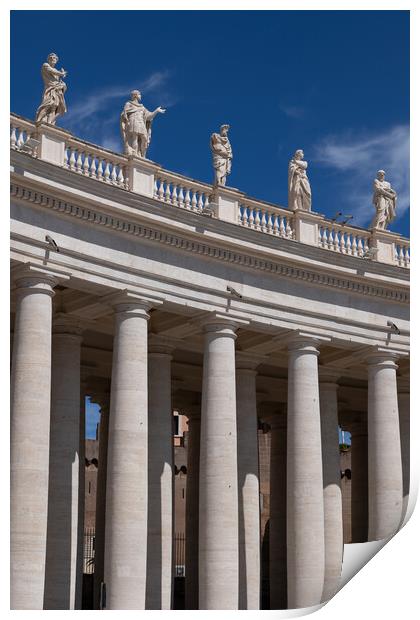 Columns And Saints Of St Peter Square Colonnade Print by Artur Bogacki