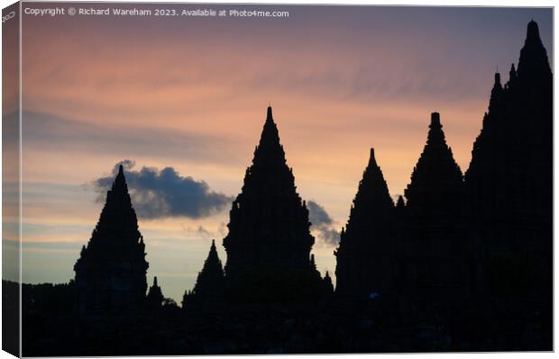 Indonesia weather Prambanan sunset Canvas Print by Richard Wareham