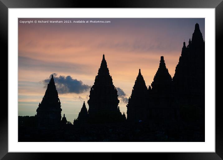 Indonesia weather Prambanan sunset Framed Mounted Print by Richard Wareham