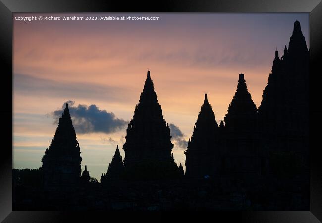 Indonesia weather Prambanan sunset Framed Print by Richard Wareham