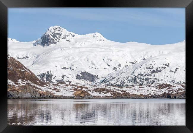 Snow covered Mountains around Prince William Sound, Alaska, USA Framed Print by Dave Collins