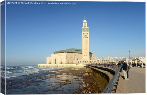 Hassan II Mosque Canvas Print by Richard Wareham