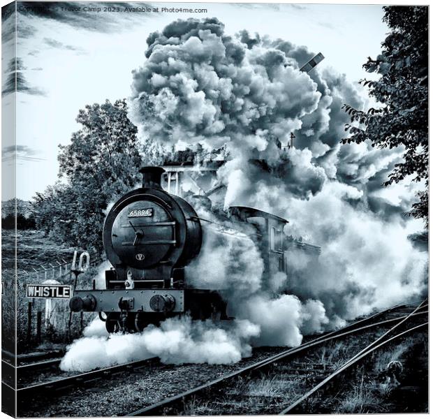 Steaming Powerhouse of North Yorkshire Railways Canvas Print by Trevor Camp