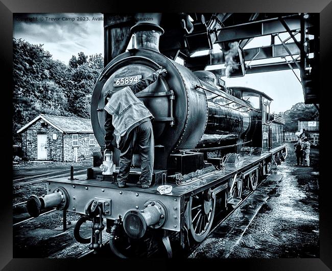 Echoes of Steam: The Prepped J27 Locomotive Framed Print by Trevor Camp