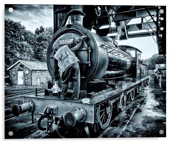 Echoes of Steam: The Prepped J27 Locomotive Acrylic by Trevor Camp