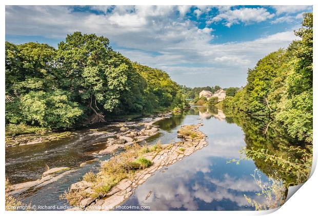 Early Autumn Morning on the Tees at Demesnes Mill, Barnard Castle Print by Richard Laidler