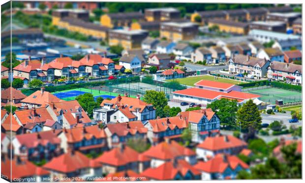 Miniature Courts Amidst Verdant Rooftops Canvas Print by Mike Shields