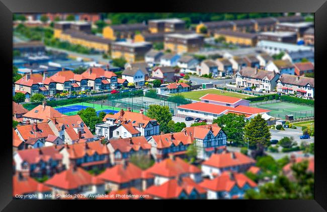 Miniature Courts Amidst Verdant Rooftops Framed Print by Mike Shields