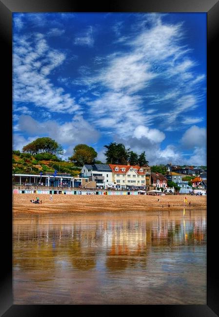 Lyme Regis Beach Reflections, Dorset Framed Print by Darren Galpin