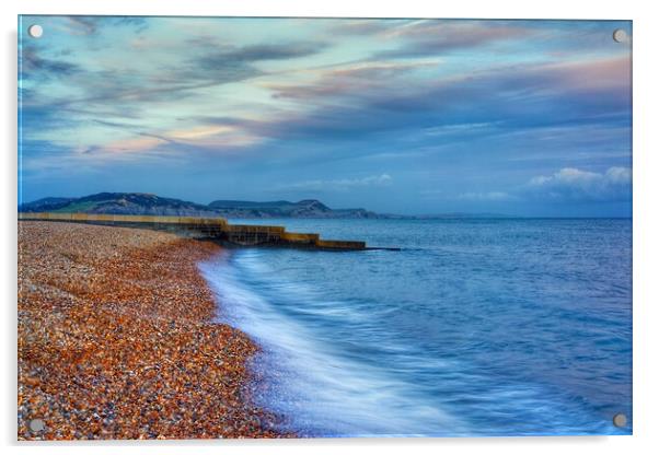  Lyme Regis Beach and Jurassic Coastline    Acrylic by Darren Galpin