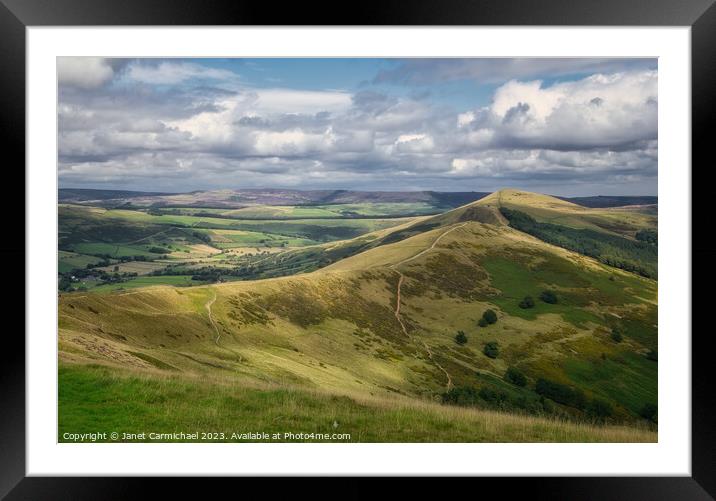 Captivating Great Ridge Panorama - Peak District Framed Mounted Print by Janet Carmichael