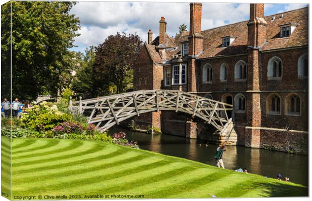 Mathematical Bridge at Queens College Canvas Print by Clive Wells