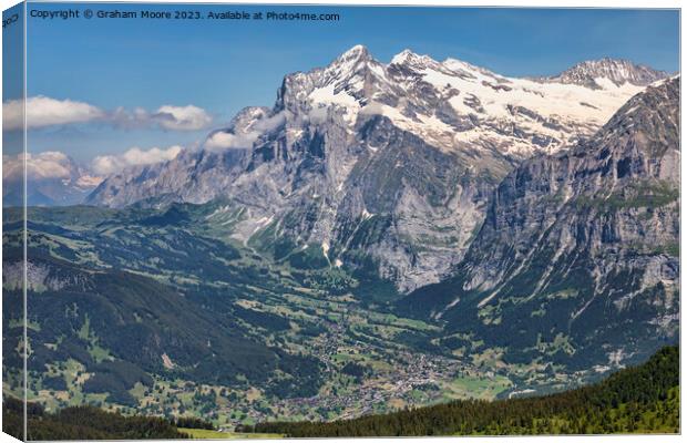 Grindelwald and Wetterhorn Canvas Print by Graham Moore