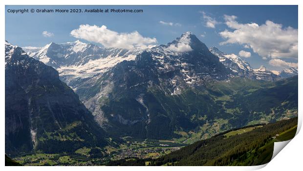 Grindelwald and Eiger pan Print by Graham Moore