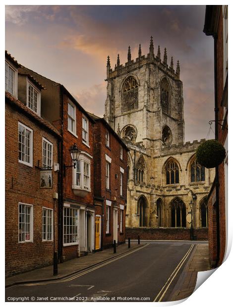 The Back Streets of Beverley, East Yorkshire Print by Janet Carmichael