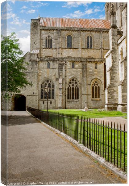 Winchester Cathedral Architecture Canvas Print by Stephen Young