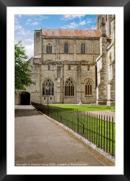 Winchester Cathedral Architecture Framed Mounted Print by Stephen Young