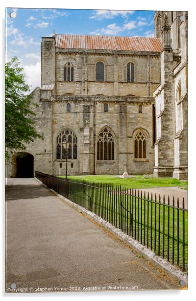 Winchester Cathedral Architecture Acrylic by Stephen Young