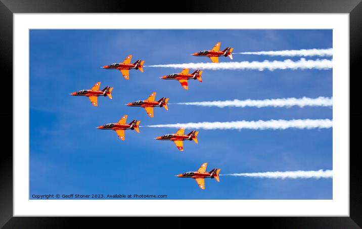 The Red Arrows Framed Mounted Print by Geoff Stoner